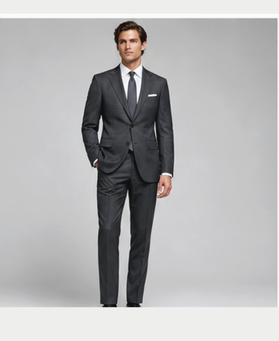 Model wearing Business Suit Slim Fit