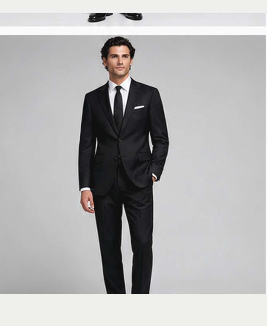 Model wearing Double-Breasted Suit Slim Fit