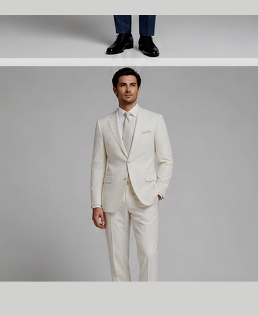 Model wearing Linen Suit Executive