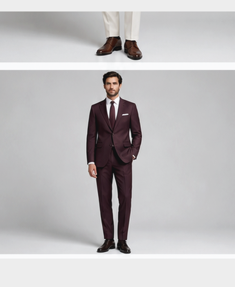 Model wearing Travel Suit Slim Fit