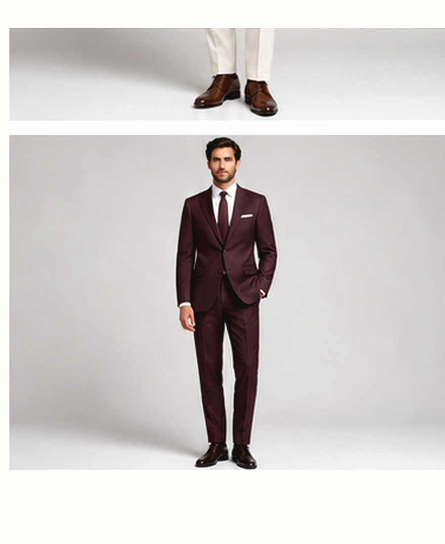 Model wearing Travel Suit Tailored Fit